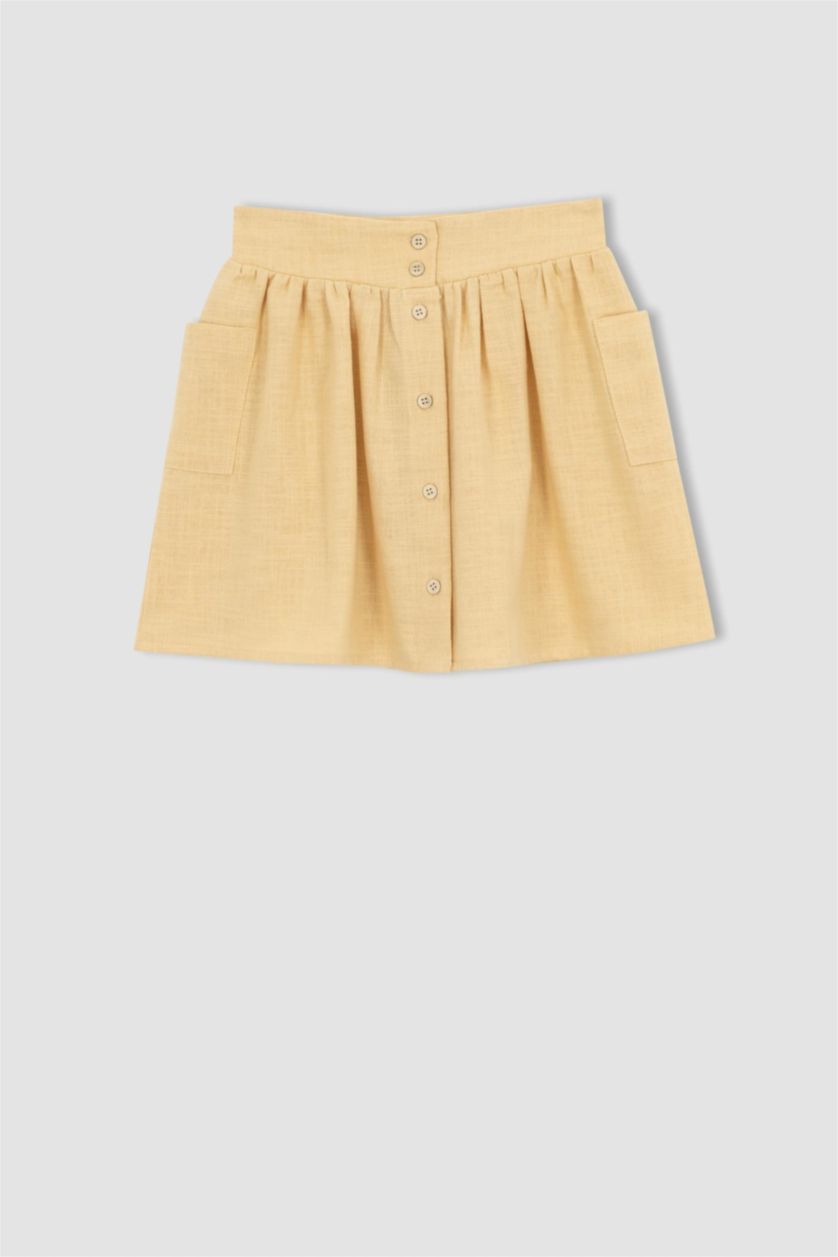 Girls & Teens Beige Girl Cotton Skirt