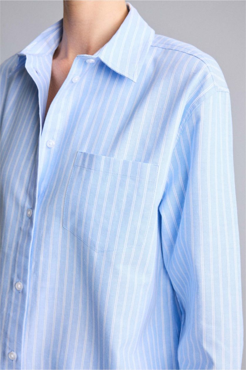 Әйелдерге Ашық Көк Oversize жейде