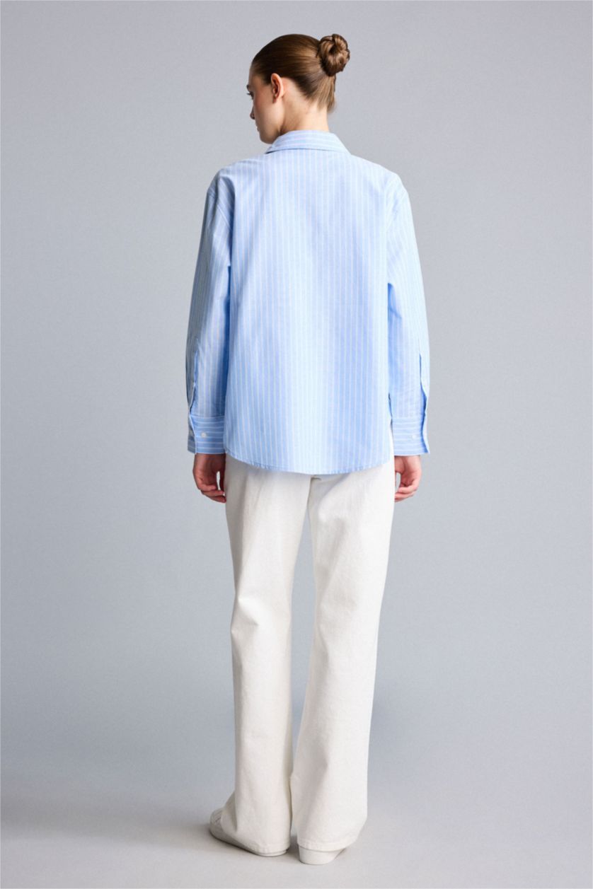 Әйелдерге Ашық Көк Oversize жейде