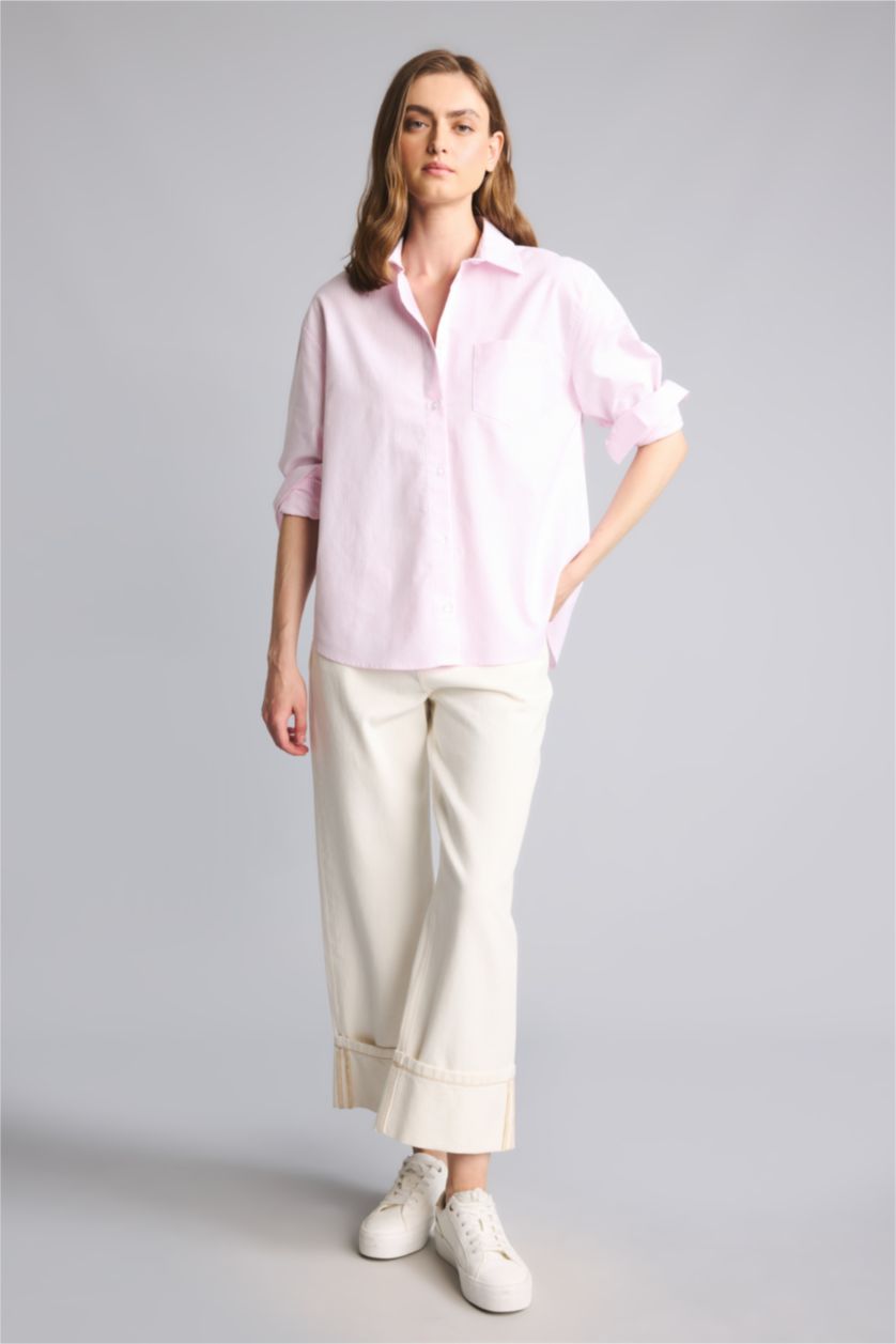 Әйелдерге Ашық Қызғылт Oversize жейде