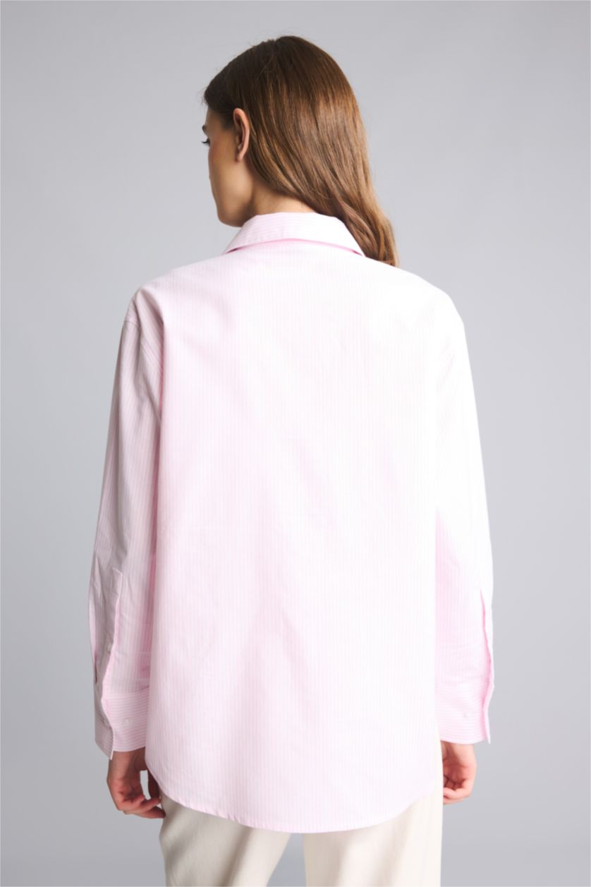 Әйелдерге Ашық Қызғылт Oversize жейде