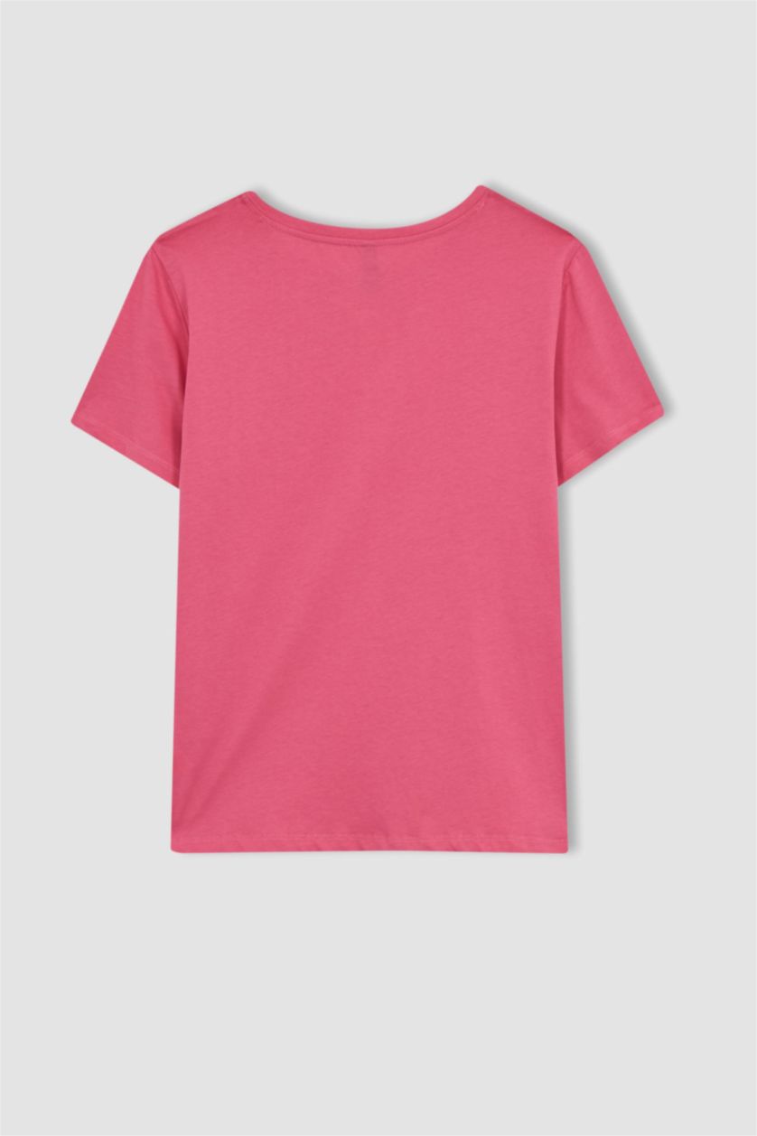 WOMAN Pink Regular Fit Short Sleeve T-Shirt
