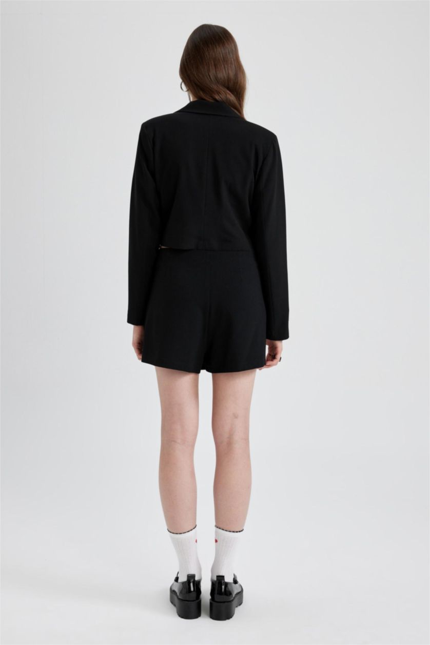 WOMAN Black Regular Fit Basic Shorts