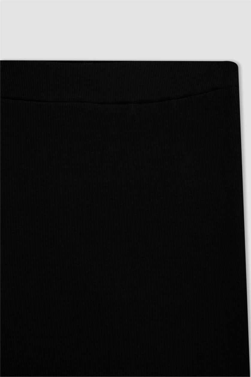 FEMME Noir Jupe Mi-Longue Basique Slim