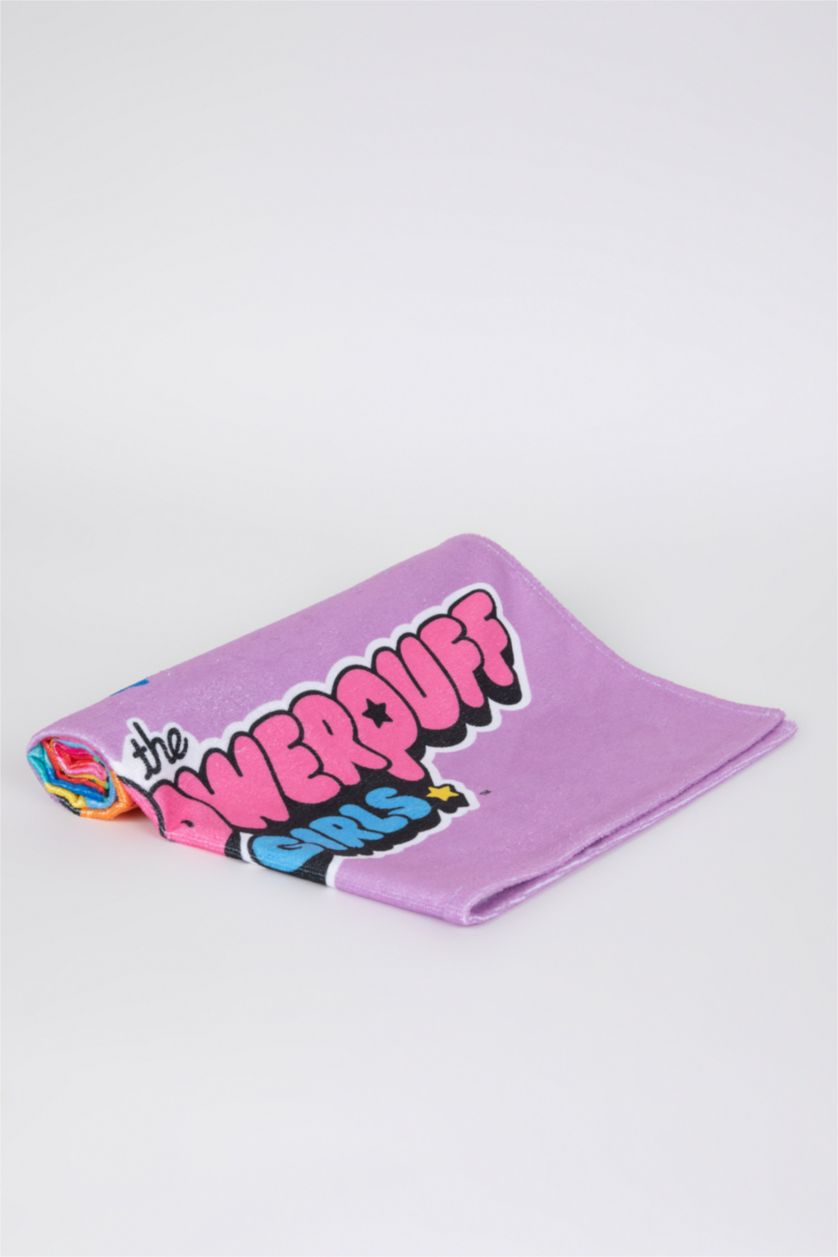 Kız Çocuk - Genç Kız Açık Mor PowerPuff Gırls Plaj Havlusu Kız Çocuk