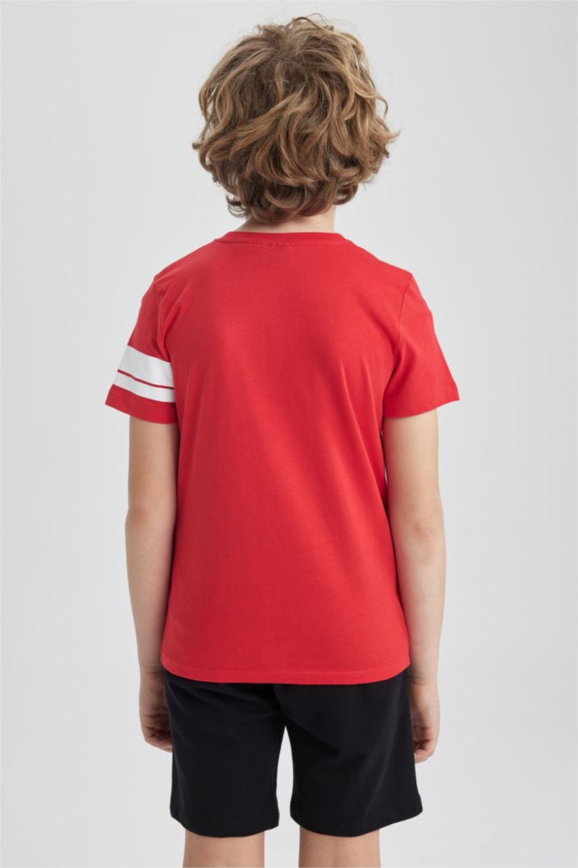 Erkek Çocuk - Genç Erkek Kırmızı Erkek Çocuk NBA Chicago Bulls Bisiklet Yaka Kısa Kollu Tişört