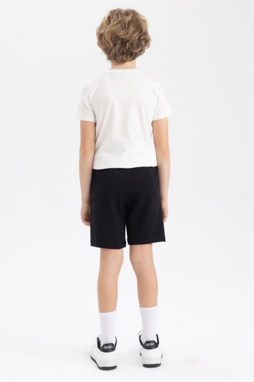 GARÇONS Noir Short Taille Normale Sous Licence Nba Los Angeles Lakers Coupe Régulière