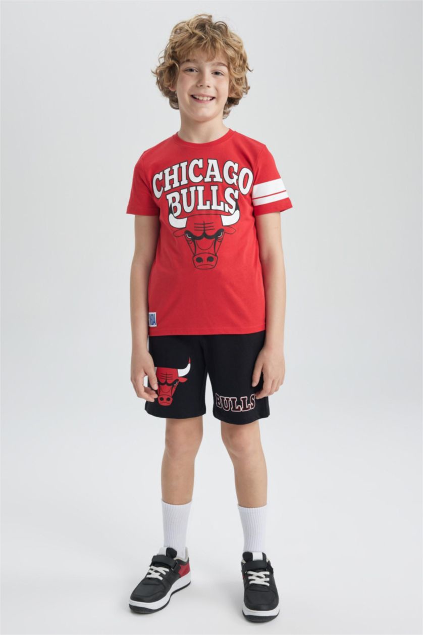 Boys & Teens Black Boy Regular Fit NBA Chicago Bulls Shorts