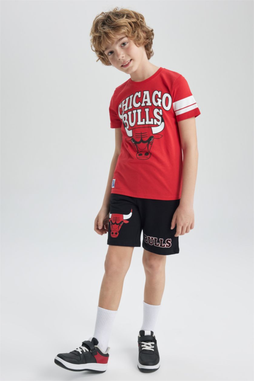 Boys & Teens Black Boy Regular Fit NBA Chicago Bulls Shorts