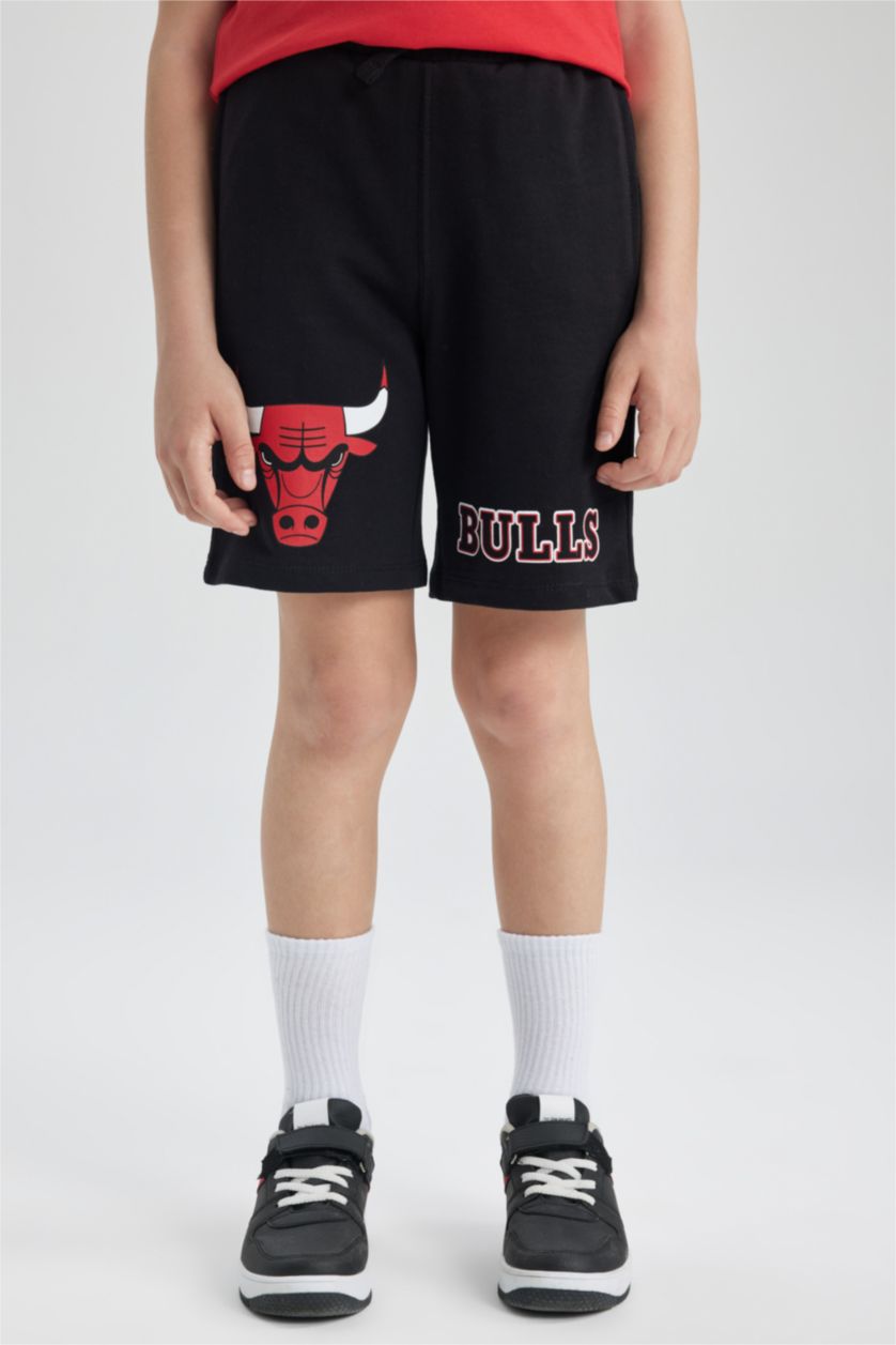 Boys & Teens Black Boy Regular Fit NBA Chicago Bulls Shorts