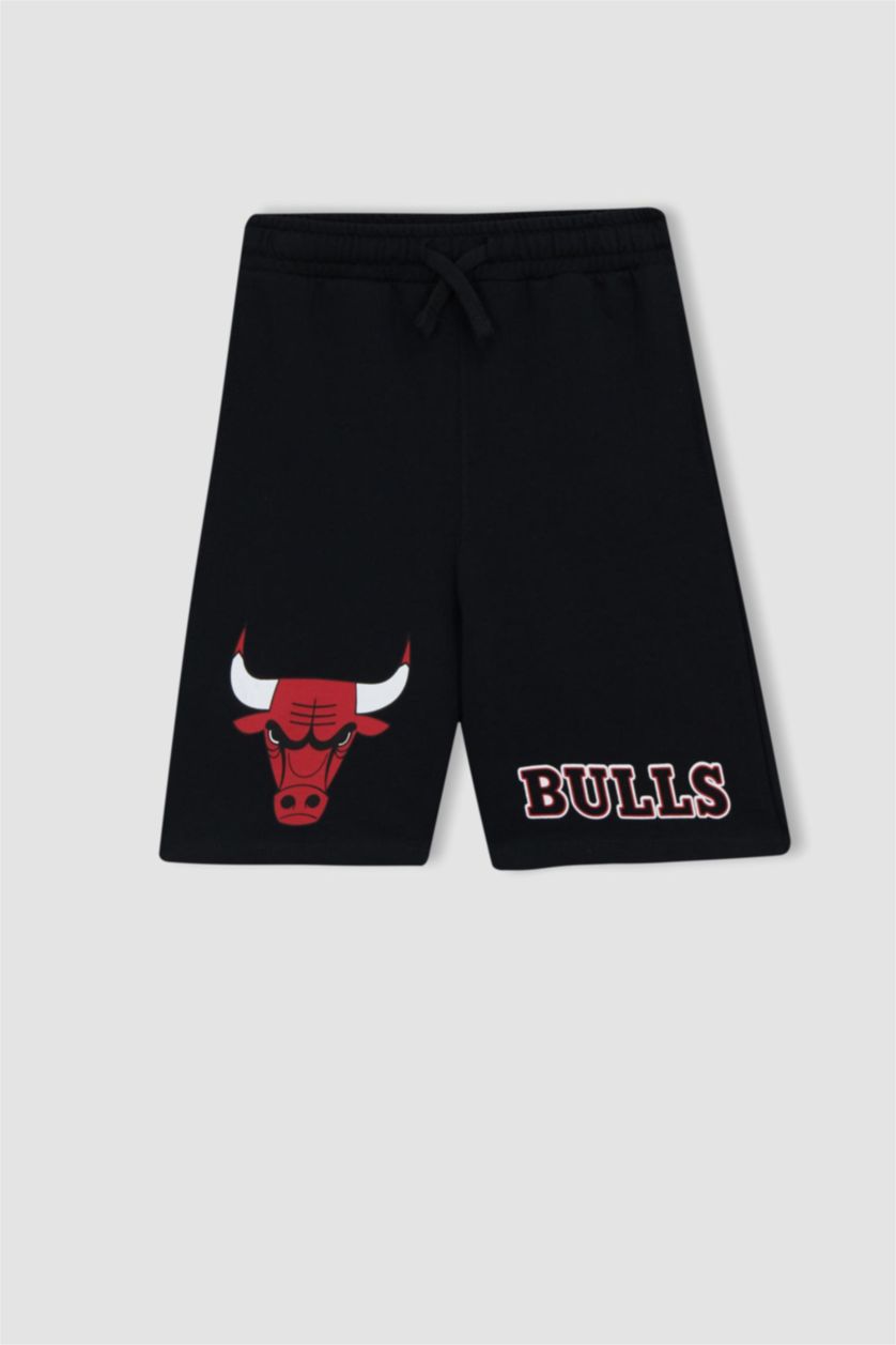 Boys & Teens Black Boy Regular Fit NBA Chicago Bulls Shorts