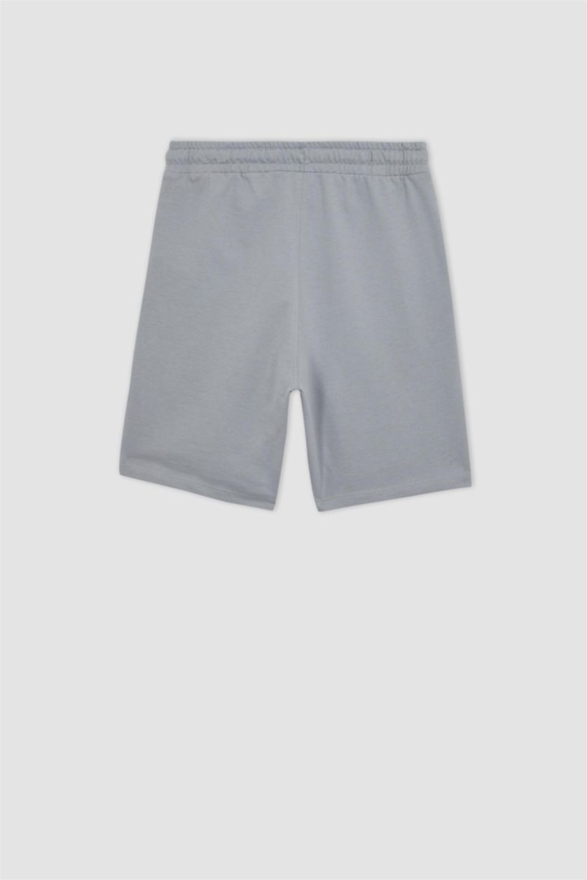 BOYS & TEENS Light Grey Boys Defacto Fit Regular Fit NBA Licensed Sweatshirt Fabric Shorts