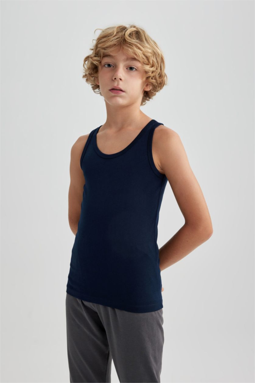 BOYS & TEENS NAVY Boy 2 piece Regular Fit Tank Top
