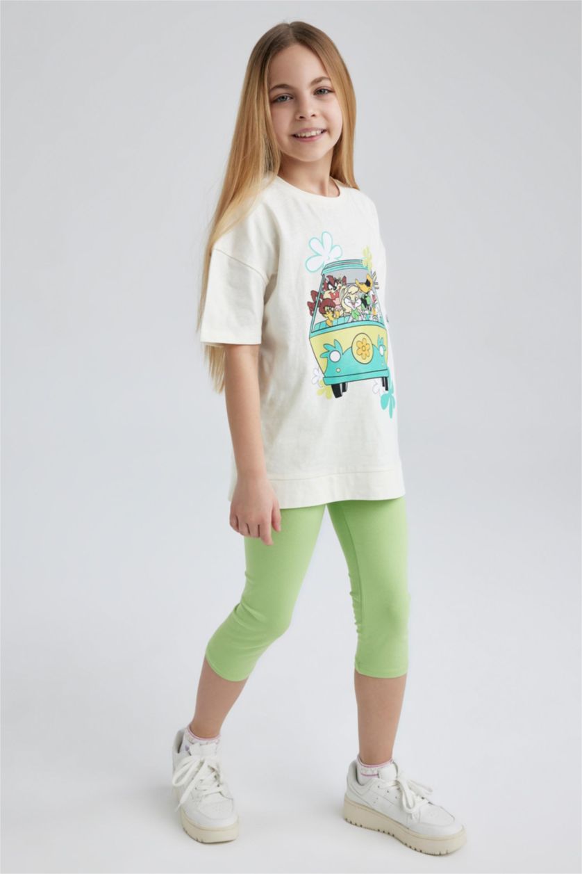 GIRLS & TEENS Ecru تيشيرت نص كم اوفر سايز