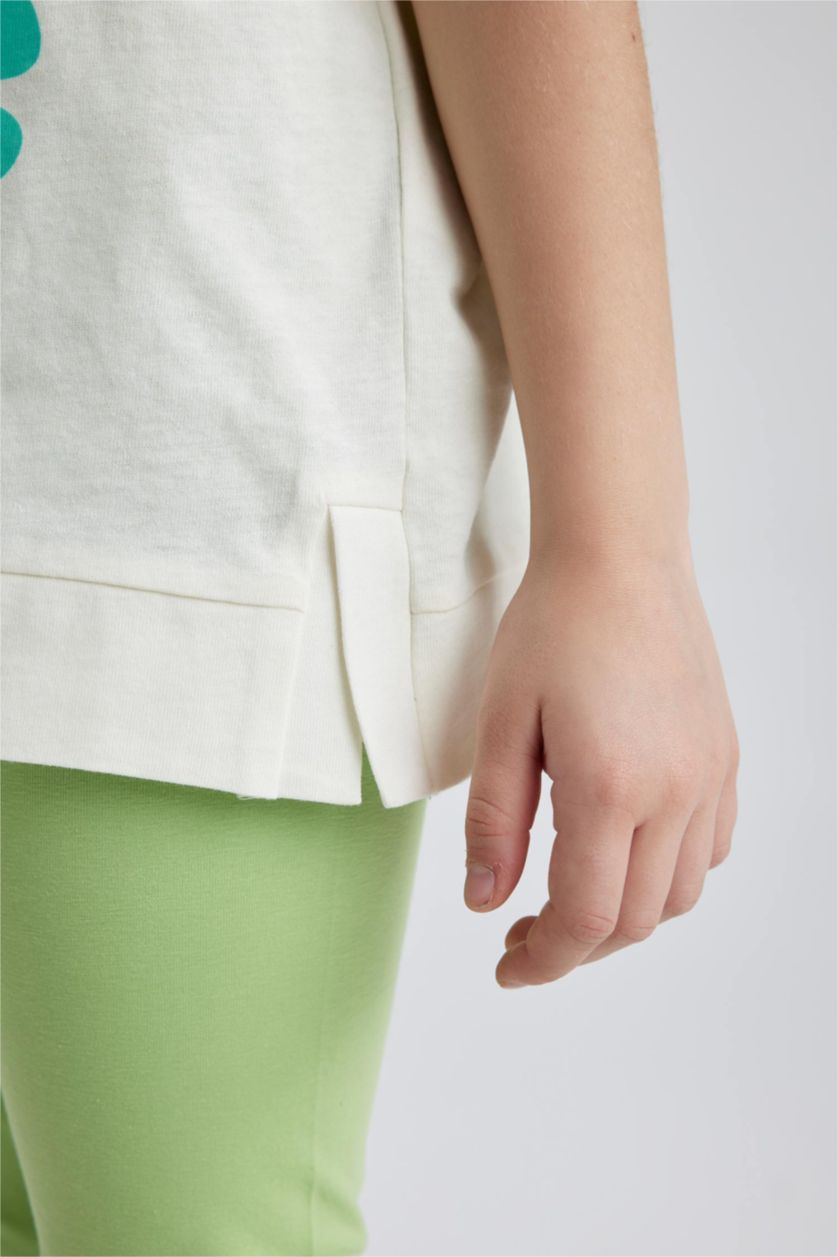 GIRLS & TEENS Ecru تيشيرت نص كم اوفر سايز