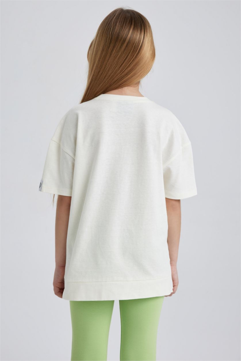 GIRLS & TEENS Ecru تيشيرت نص كم اوفر سايز