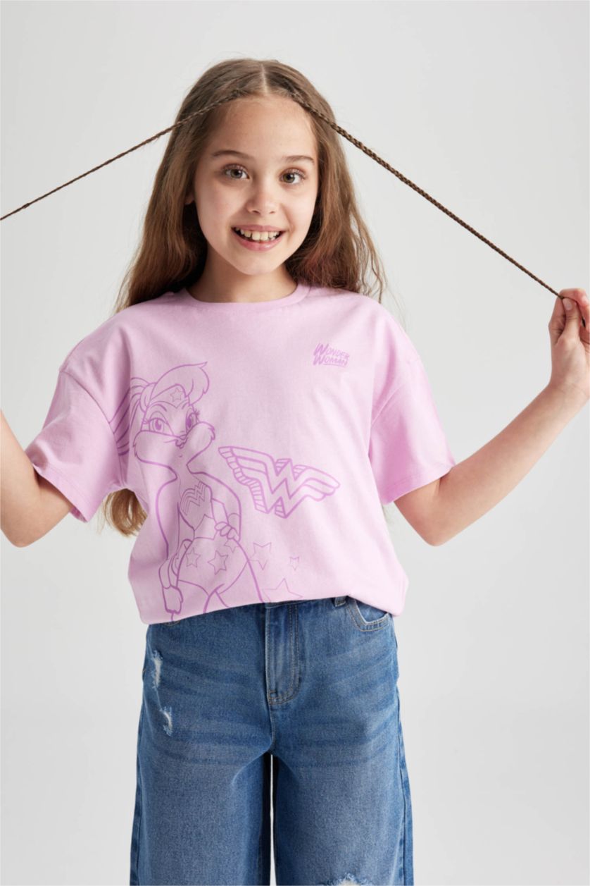 GIRLS & TEENS Pink Girl Relax Fit Short Sleeve T-Shirt