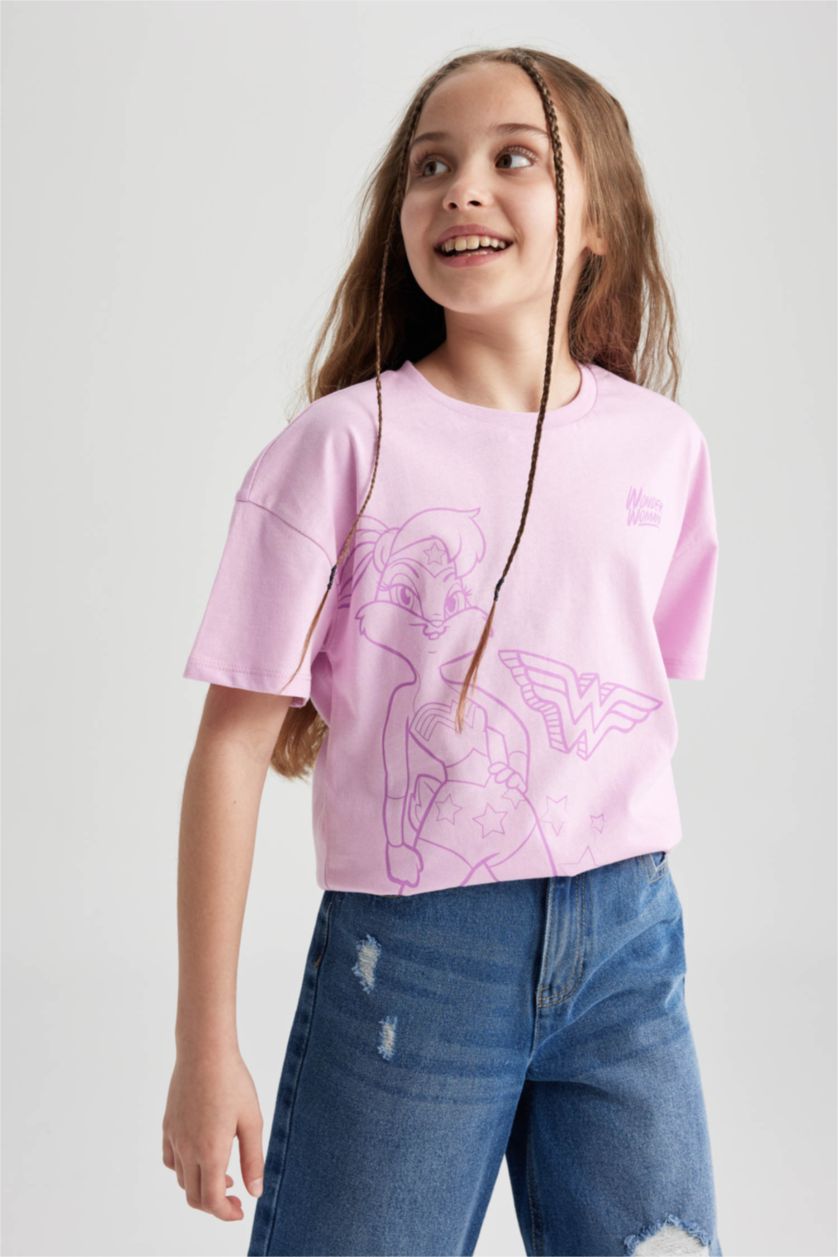 GIRLS & TEENS Pink Girl Relax Fit Short Sleeve T-Shirt