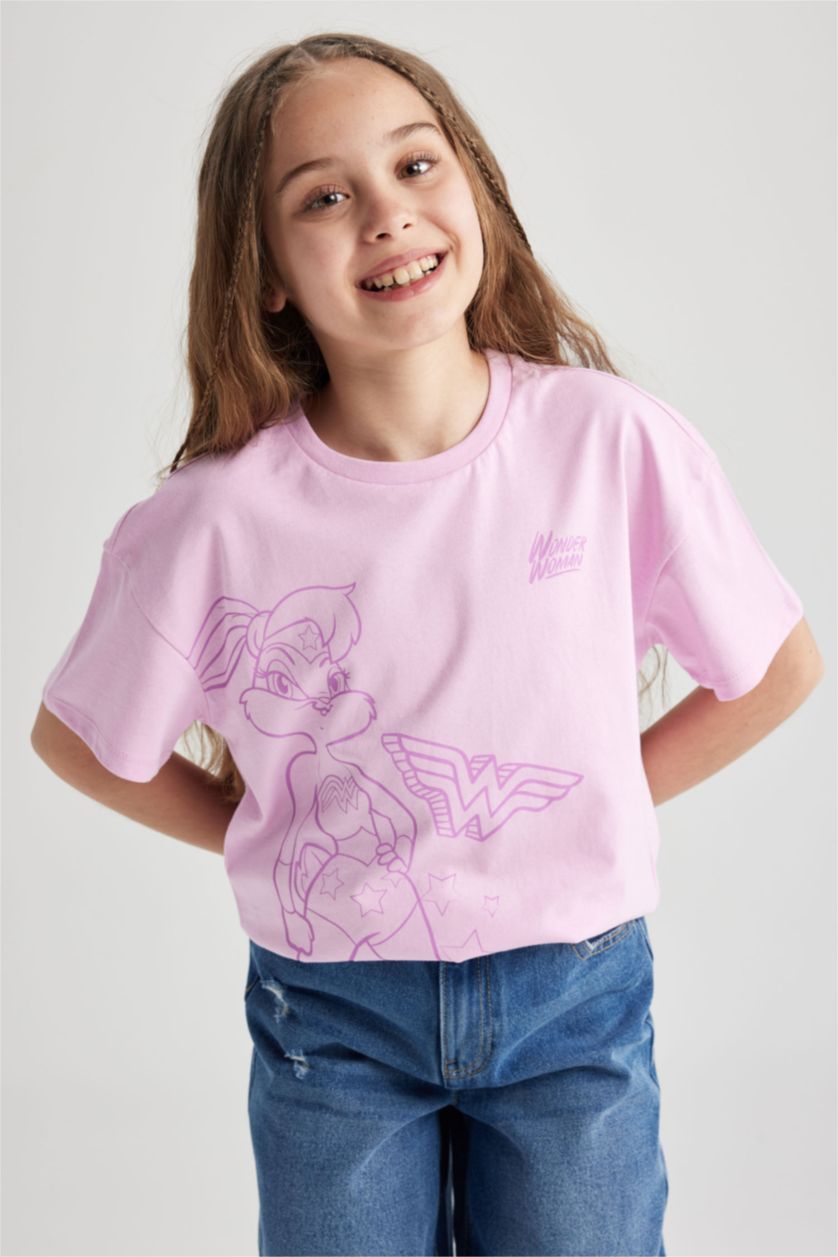 GIRLS & TEENS Pink Girl Relax Fit Short Sleeve T-Shirt