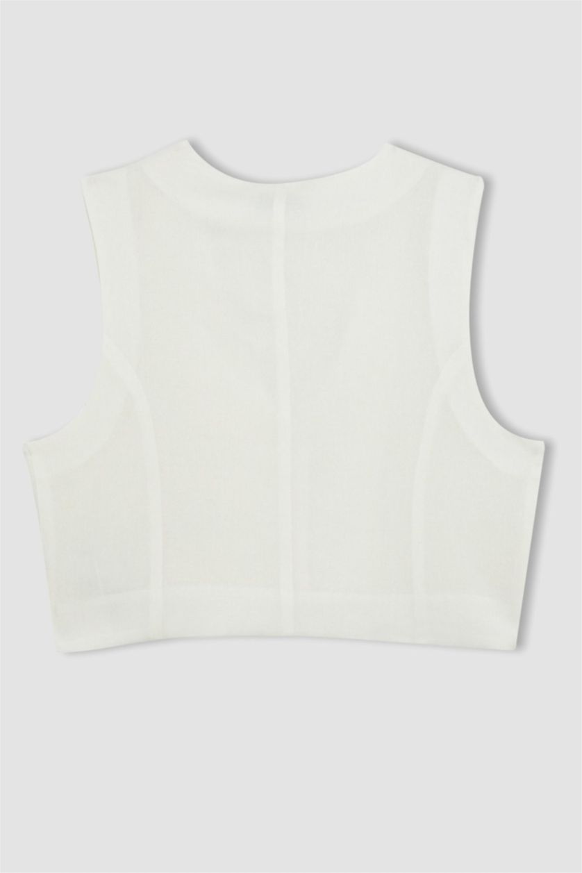 Әйелдерге АҚ қалыпты пішім зығыр қоспасы Жилет