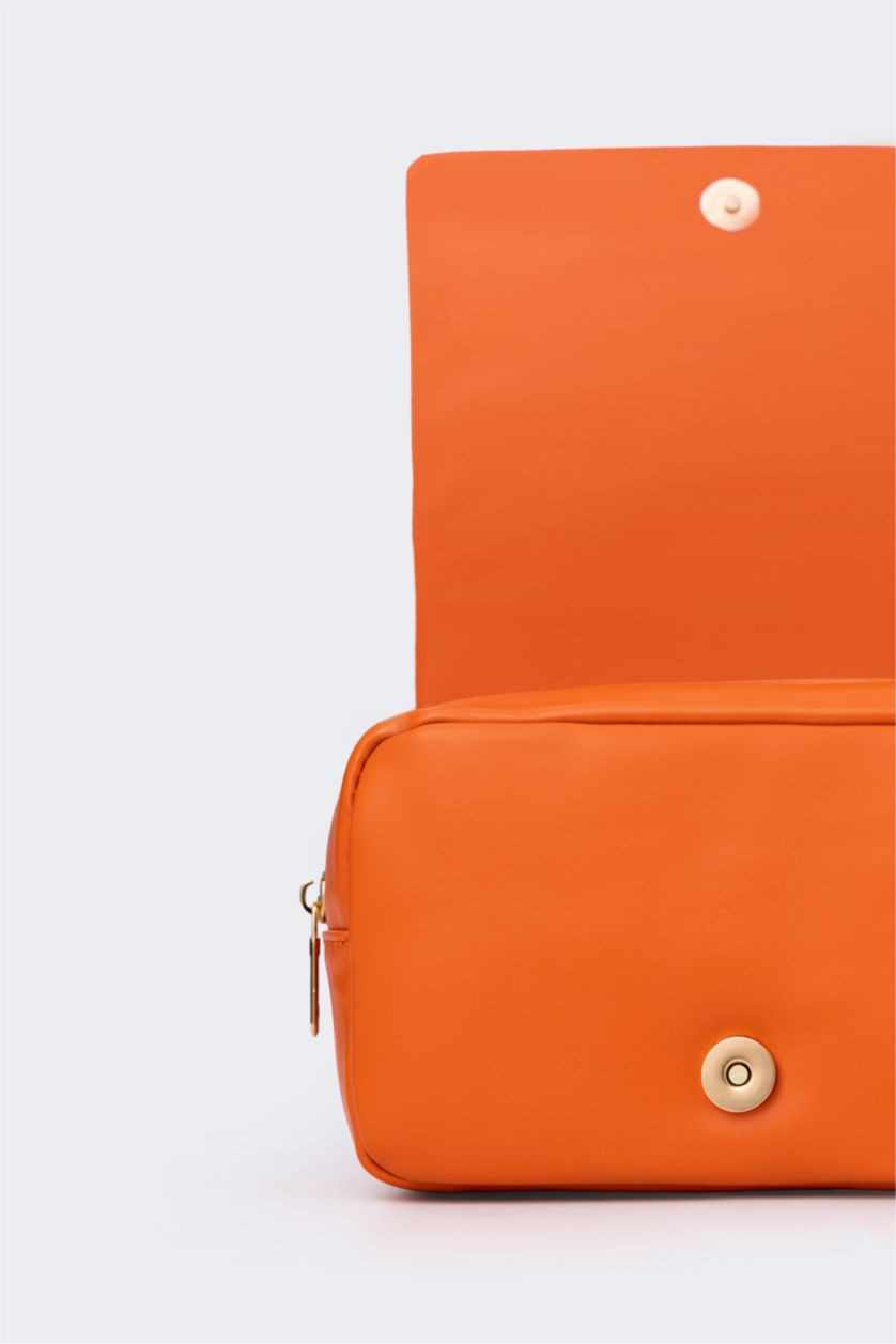 حريمي برتقالي شنطة كتف حريمي جلد صناعي