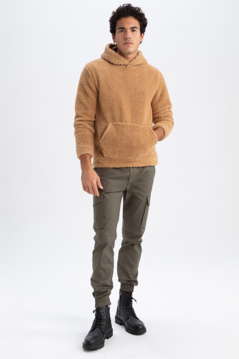 Man Camel Regular Fit fleece Sweatshirt