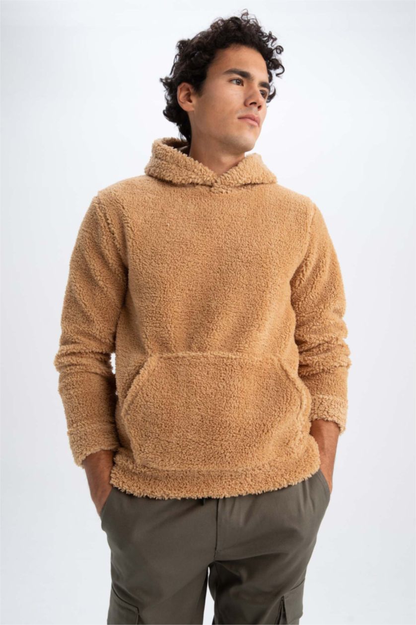Man Camel Regular Fit fleece Sweatshirt
