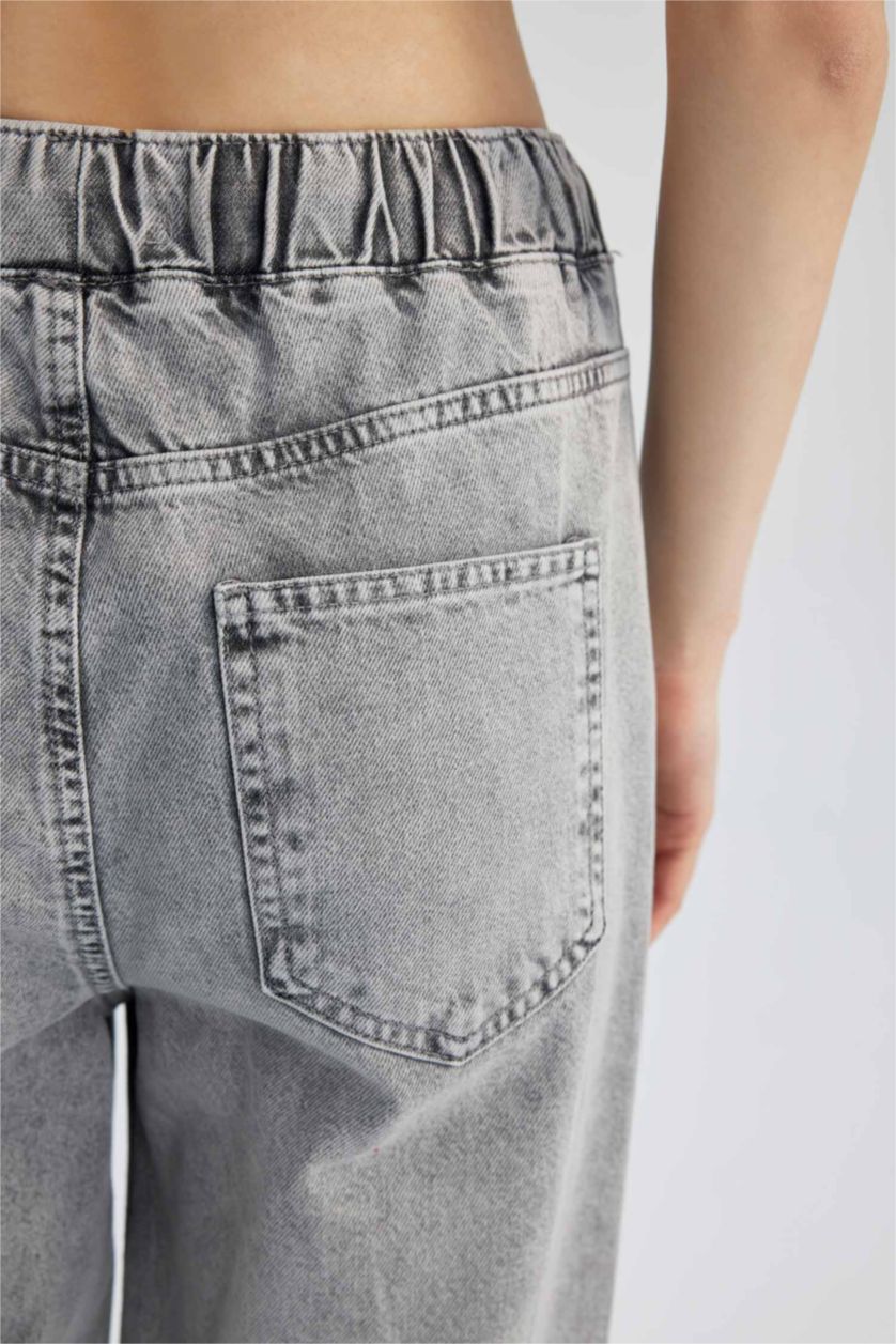 WOMAN Grey Jogger Fit High Waist Comfortable Fit Waist Leg Long Jeans