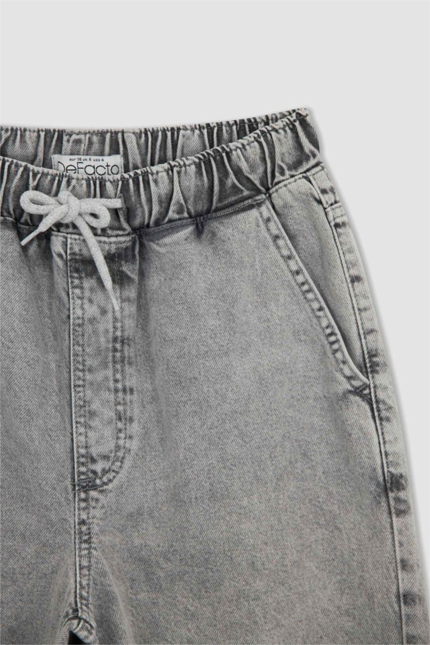 WOMAN Grey Jogger Fit High Waist Comfortable Fit Waist Leg Long Jeans