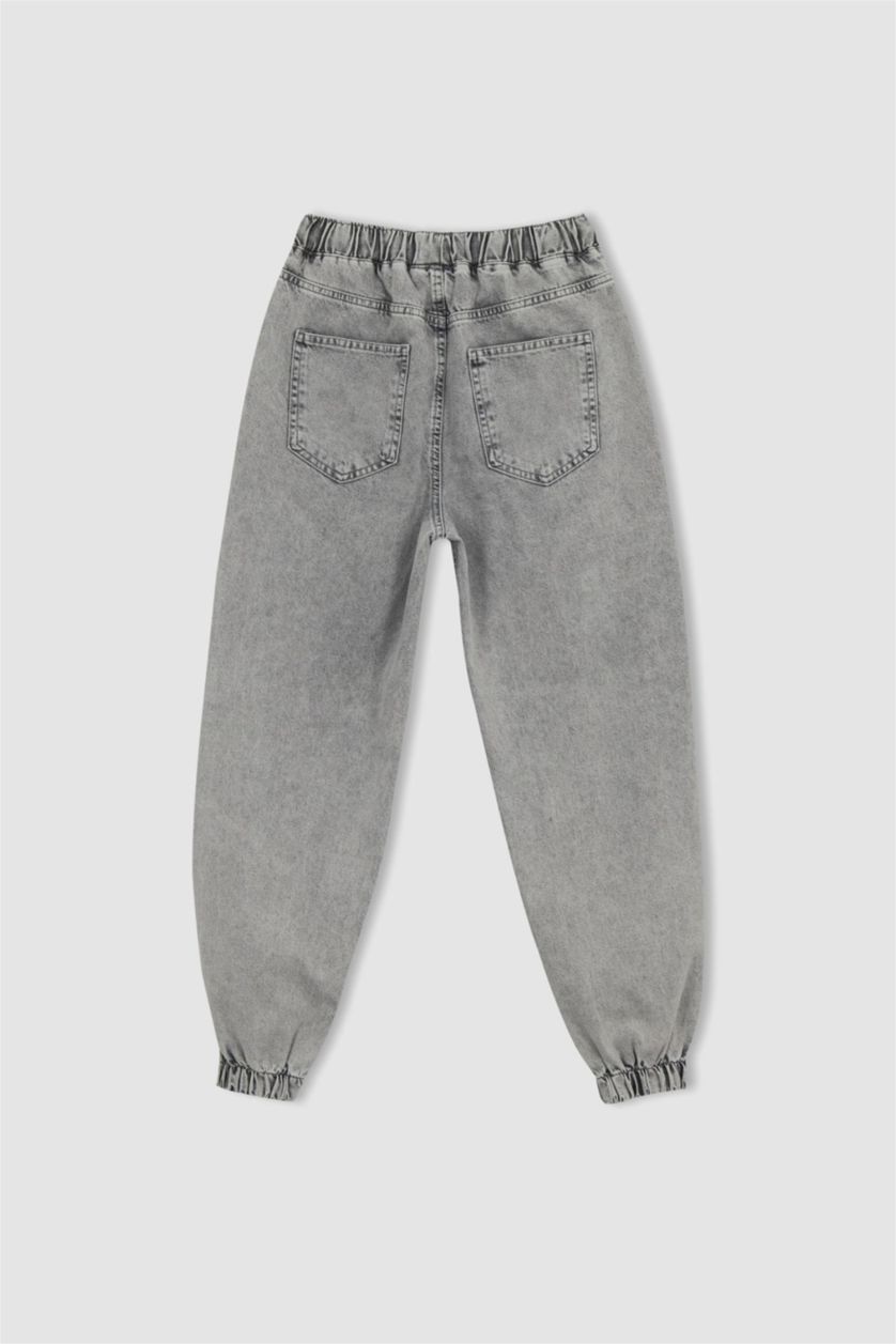 WOMAN Grey Jogger Fit High Waist Comfortable Fit Waist Leg Long Jeans