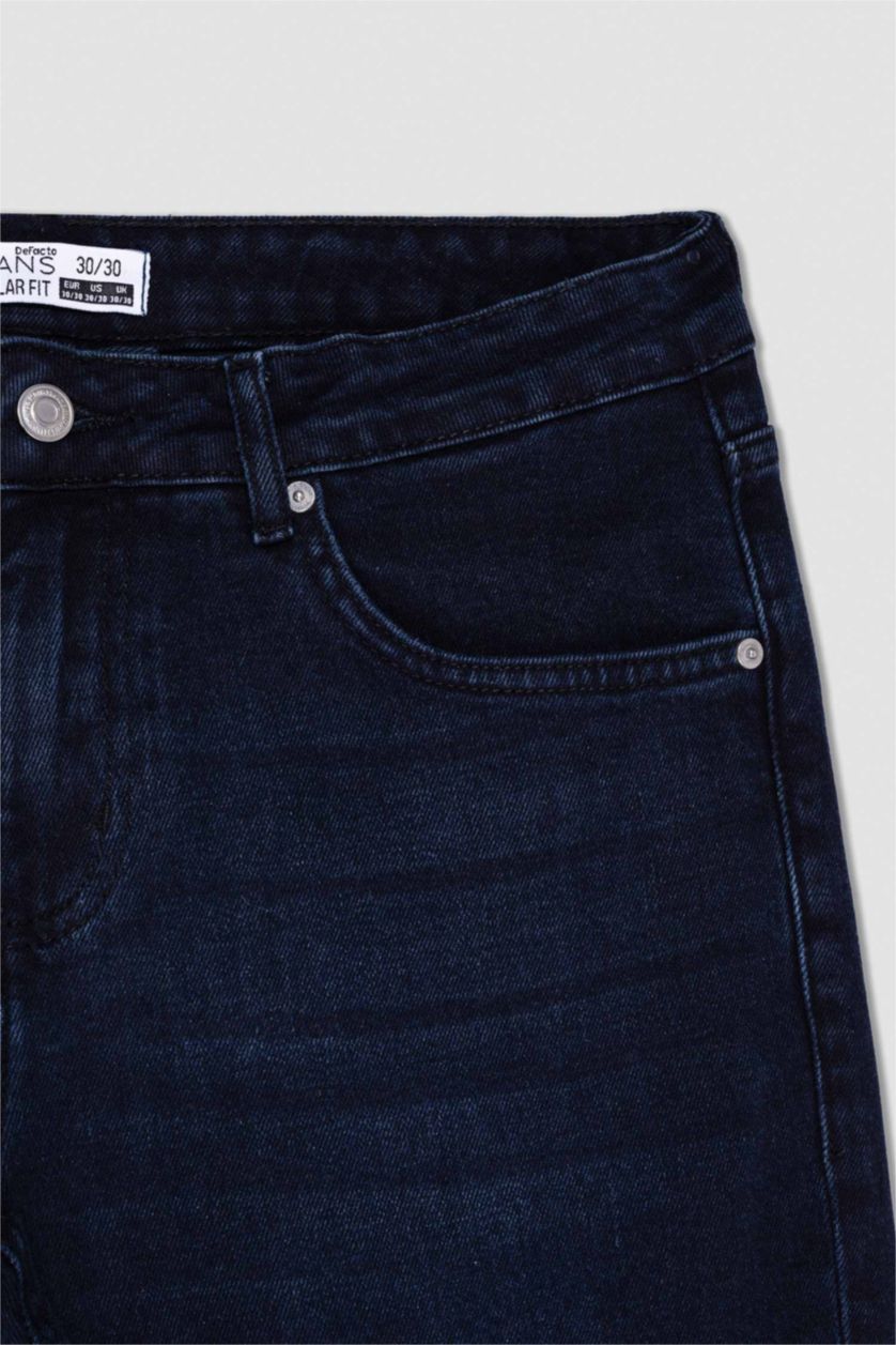 MAN Blue Black Sergio Regular Fit Trousers