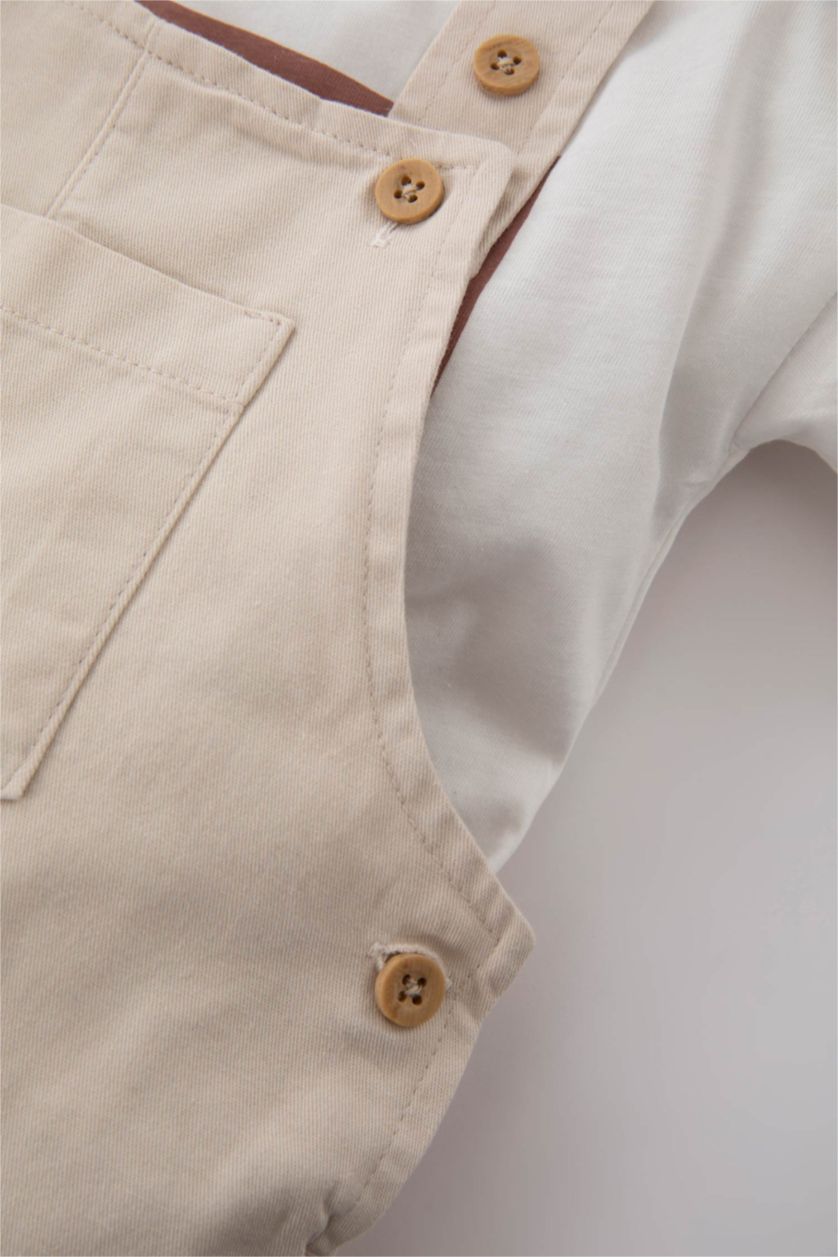 BABY BOY Ecru 2 piece Regular Fit Slogan Set