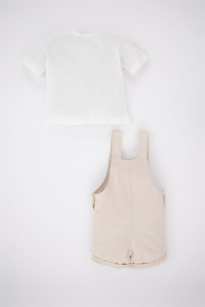 BABY BOY Ecru 2 piece Regular Fit Slogan Set