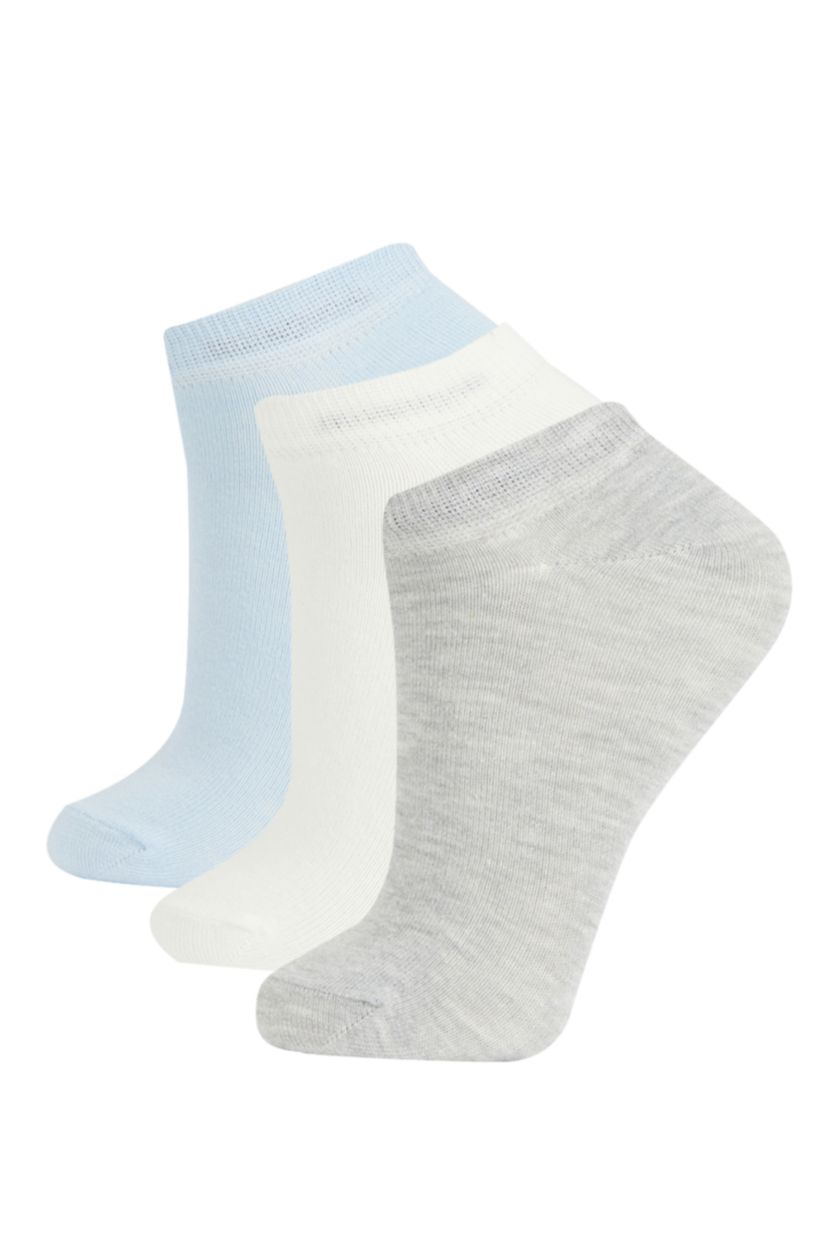 WOMAN MIXED Women 3 Pack Cotton Booties Socks