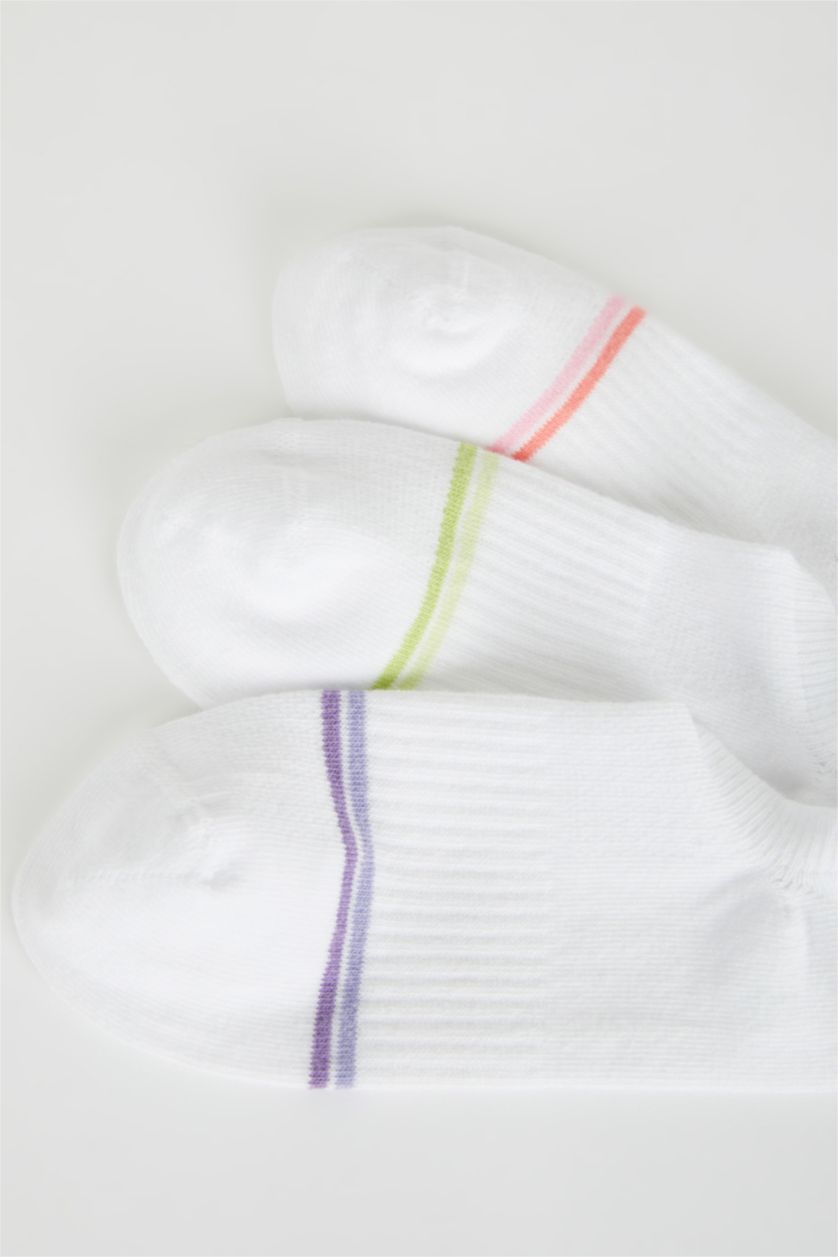 WOMAN White 3 piece Cotton Step Socks