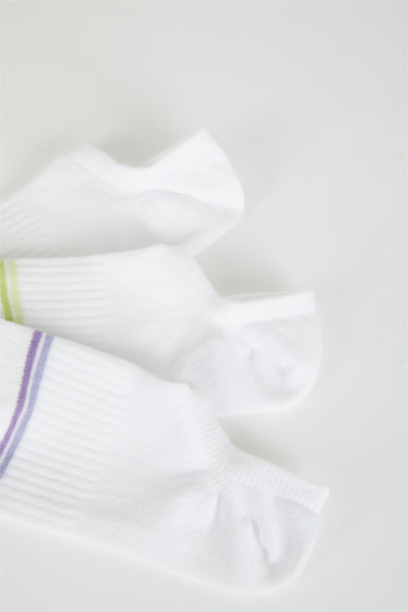 WOMAN White 3 piece Cotton Step Socks