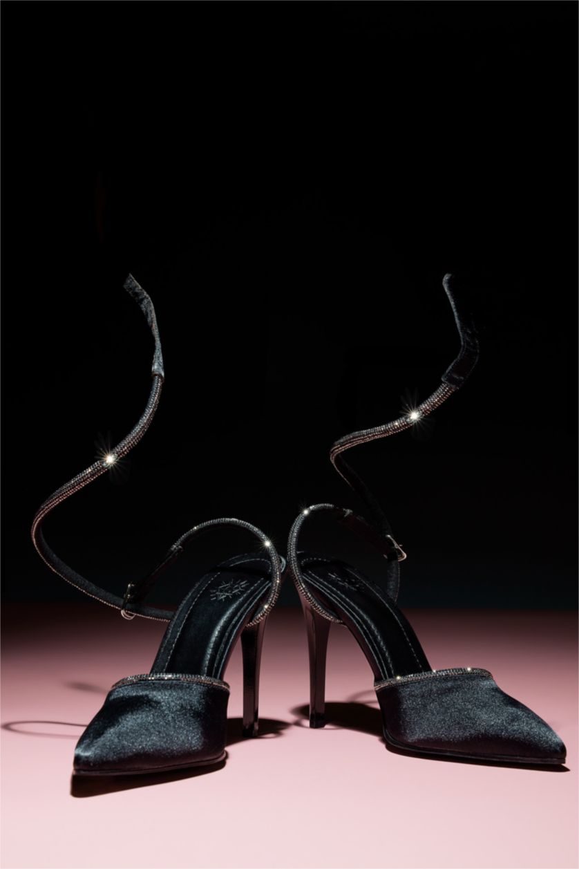 Kadın Siyah Kadın Suni Deri Yüksek Topuklu Ayakkabı