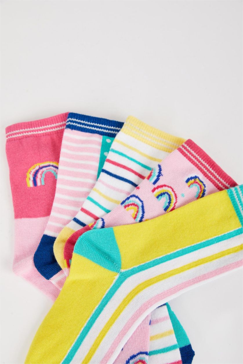 GIRLS & TEENS MIXED Girls 5 Pack Cotton Long Socks