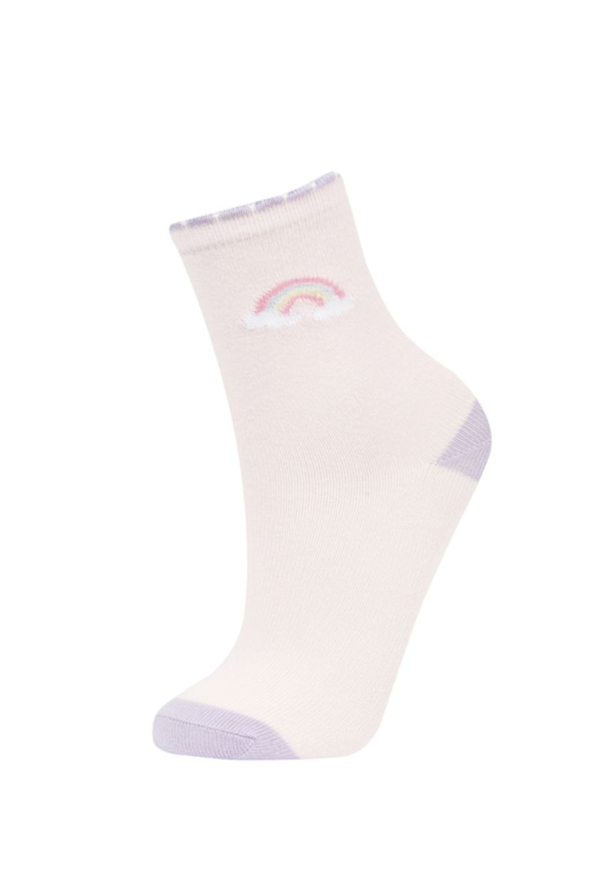 FILLES Rose Lot de 5 paires de chaussettes longues en coton pour fille