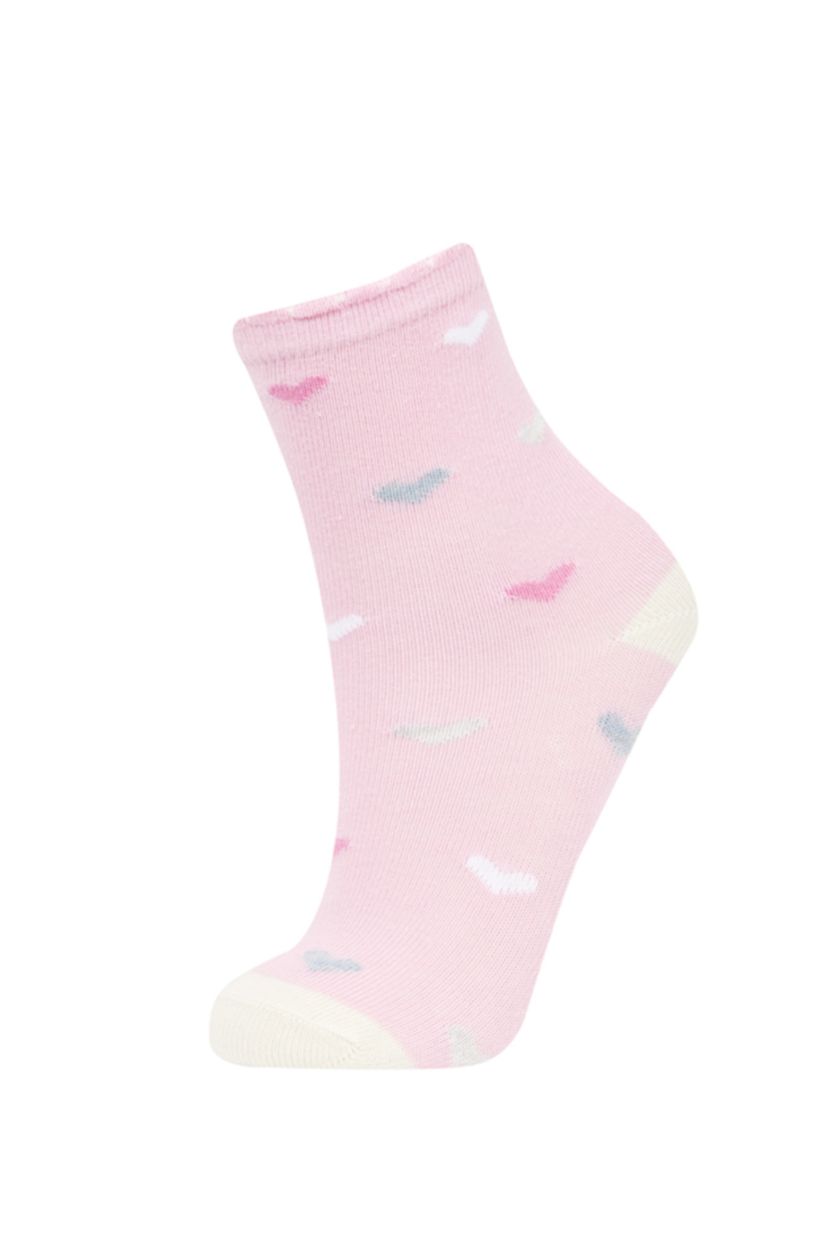 FILLES Rose Lot de 5 paires de chaussettes longues en coton pour fille