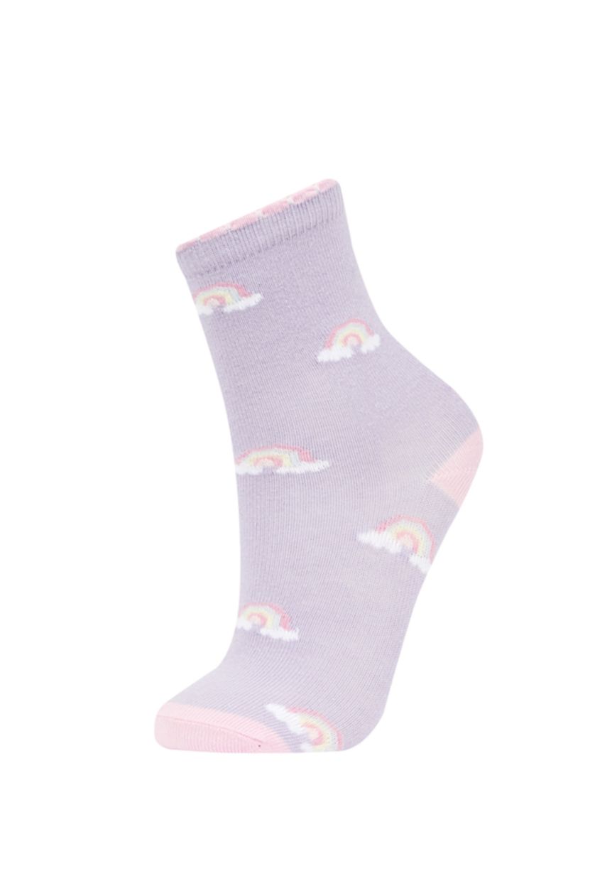 FILLES Rose Lot de 5 paires de chaussettes longues en coton pour fille