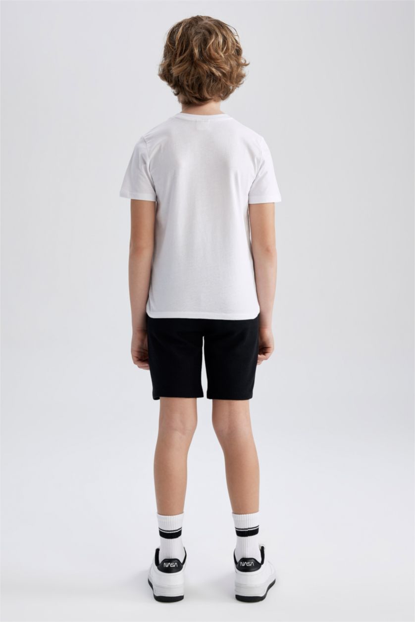 أولاد أبيض سيت ولادي شورت تيشيرت - قطعتين