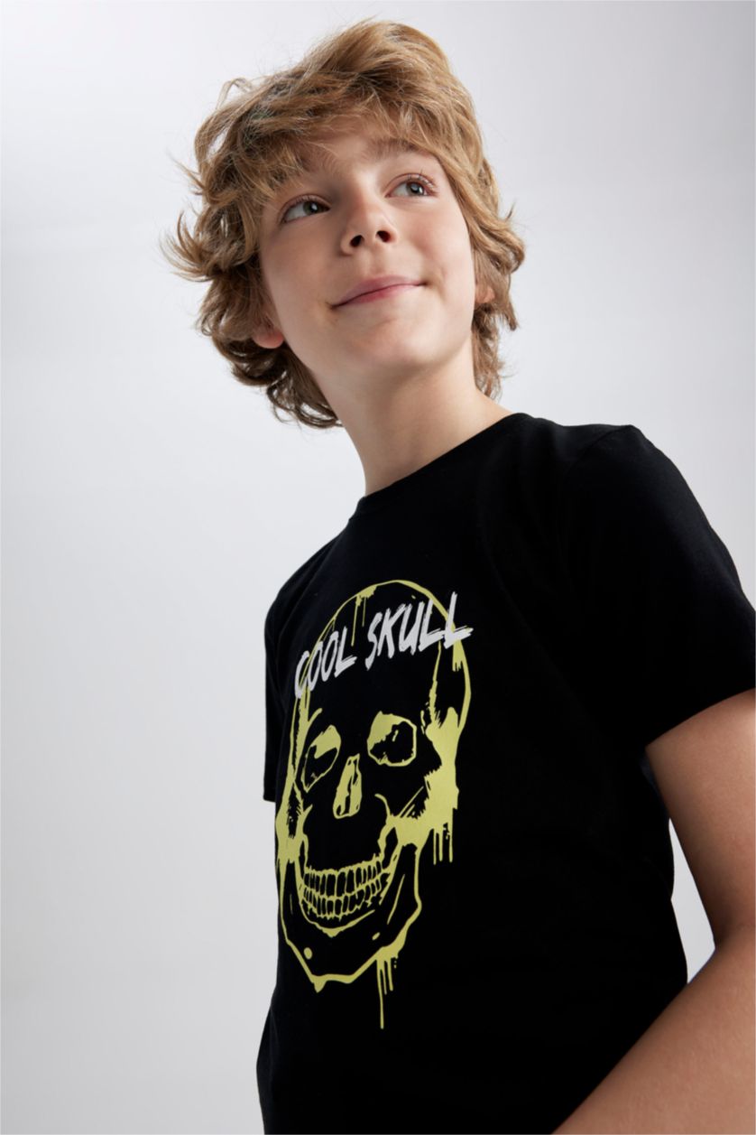 BOYS & TEENS Black Boys Short Sleeved 2-piece Set