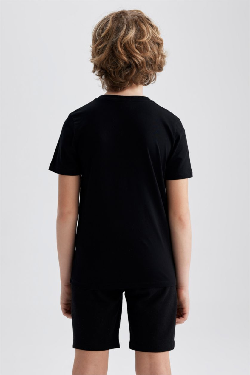 BOYS & TEENS Black Boys Short Sleeved 2-piece Set