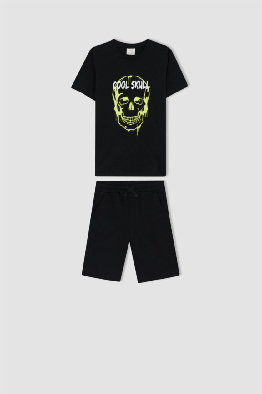 BOYS & TEENS Black Boys Short Sleeved 2-piece Set