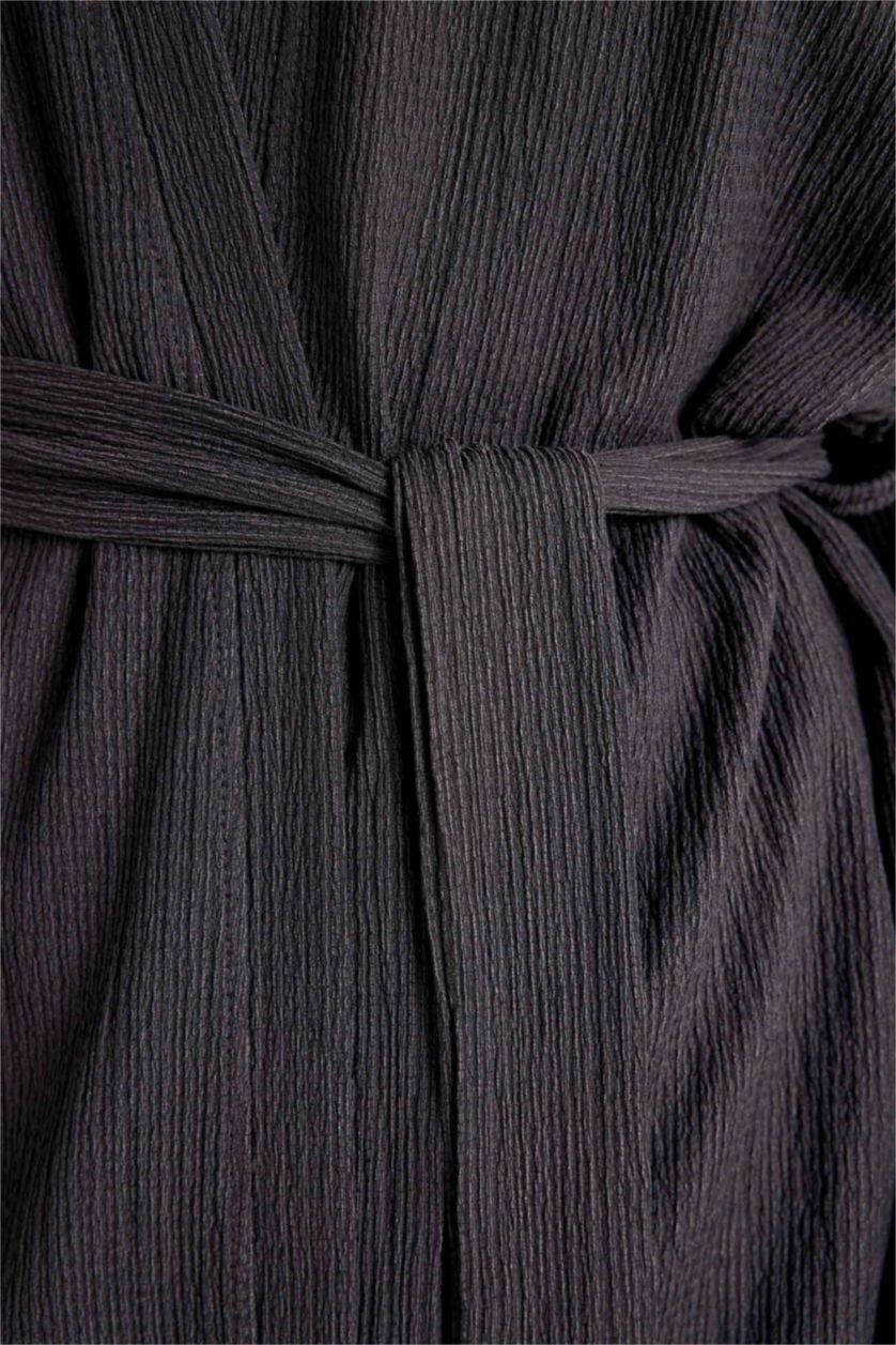 FEMME Anthracite Kimono à col châle à Coupe décontractée