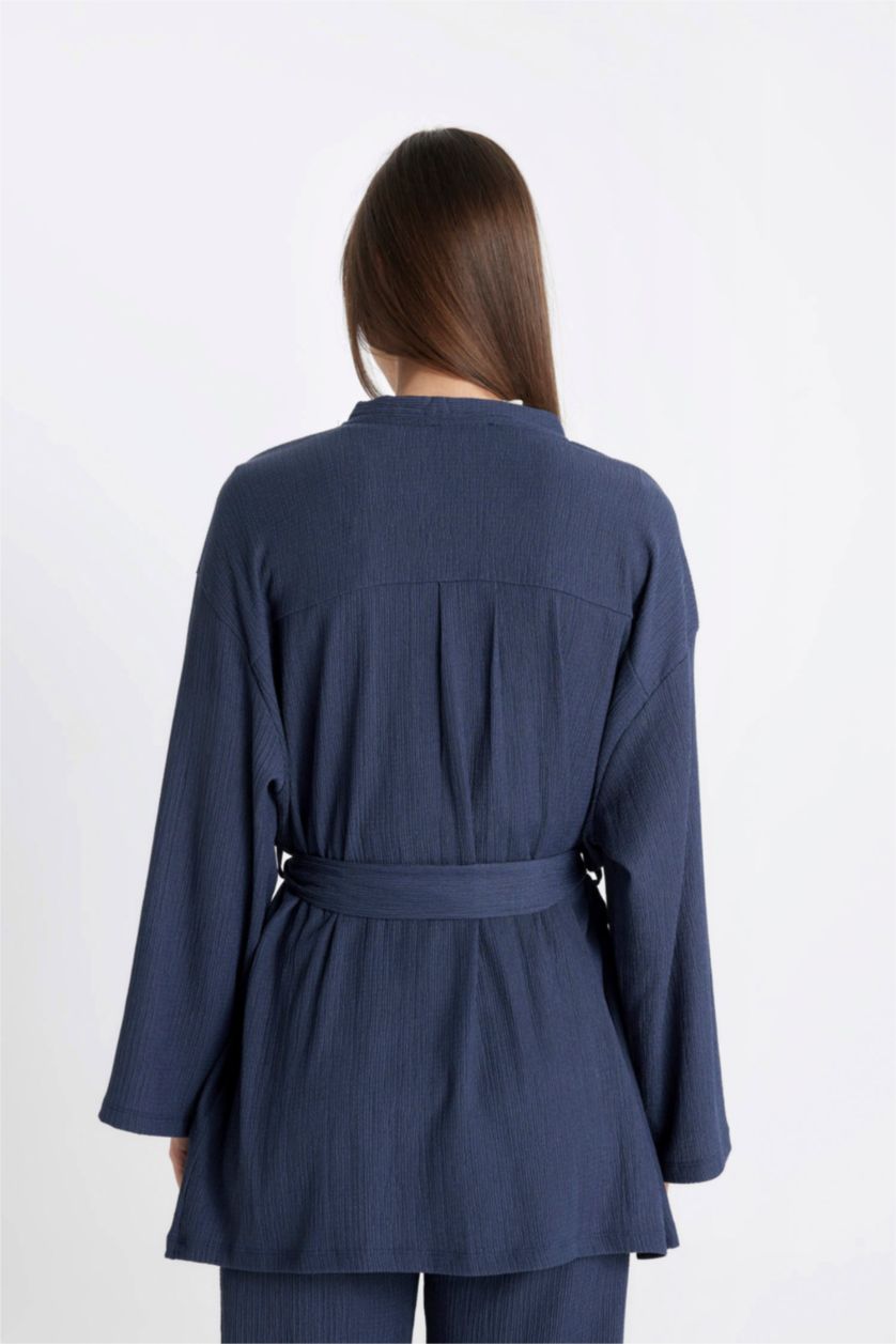 FEMME Marin Kimono à col châle à Coupe décontractée