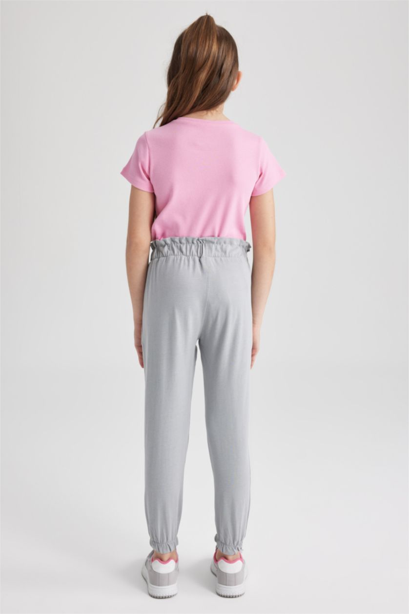 بنات رمادي بنطلون بناتي جيرسي جوجر