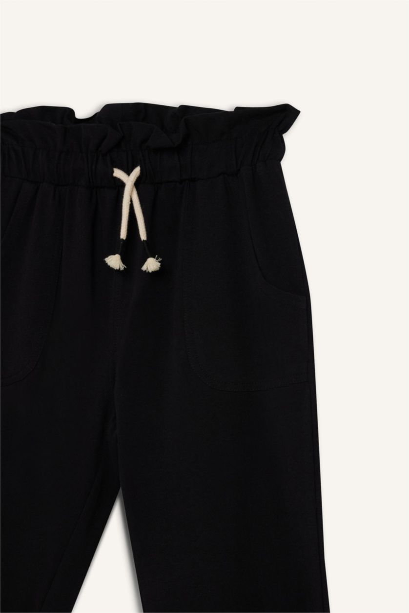 Kız Çocuk - Genç Kız Siyah Beli Lastikli Cepli Jogger Eşofman Altı Kız Çocuk