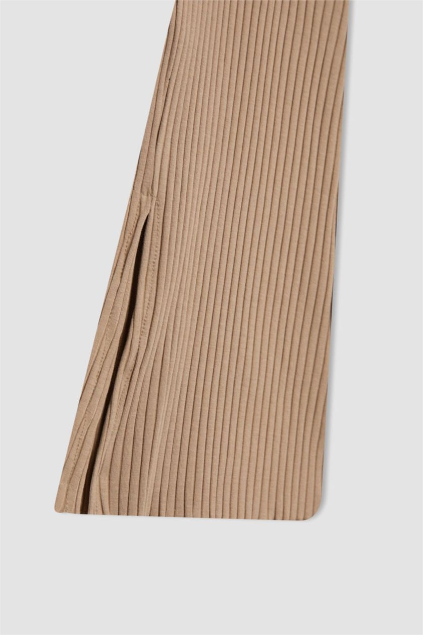 FILLES Beige Clair Pantalon Jersey Côtelé Coupe Évasée pour Fille